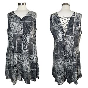 DIANA MARCO VTG Black and White Patterned Romper size 18